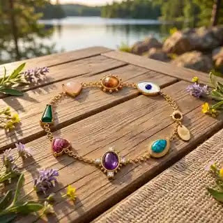 7 Chakra Eternal Bracelet outdoor view